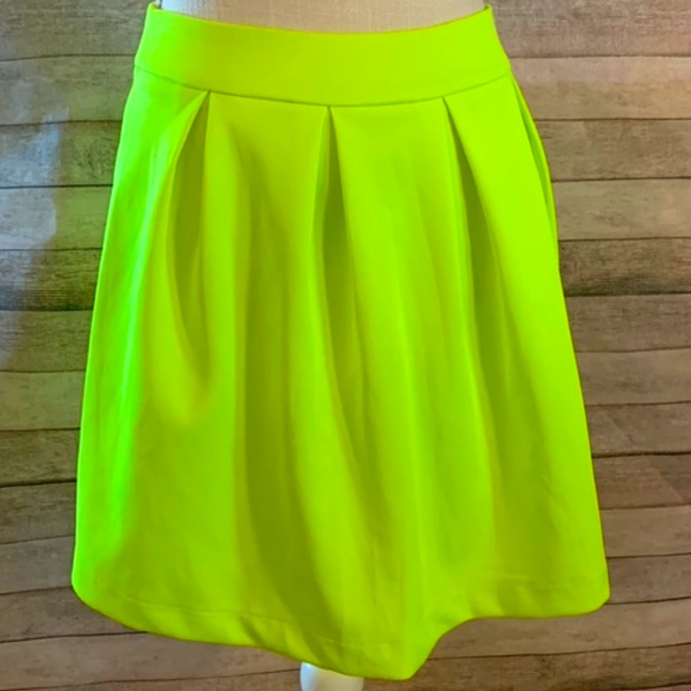Neon Bright Green Skater Skirt